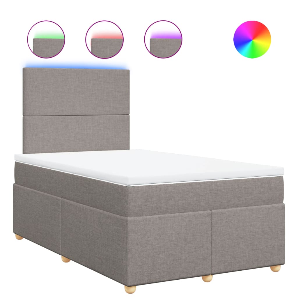 Giroletto a Molle con Materasso Tortora 120x200 cm in Tessuto