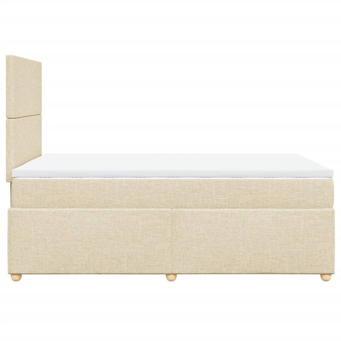 Giroletto a Molle con Materasso Crema 120x200 cm in Tessuto