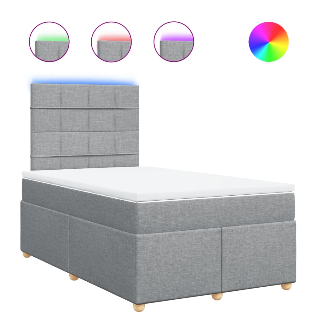 Giroletto a Molle con Materasso Grigio Chiaro 120x200cm Tessuto 3293547