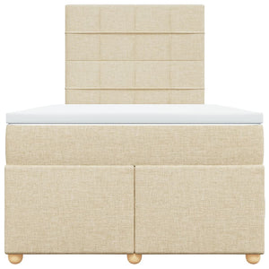 Giroletto a Molle con Materasso Crema 120x200 cm in Tessuto 3293552