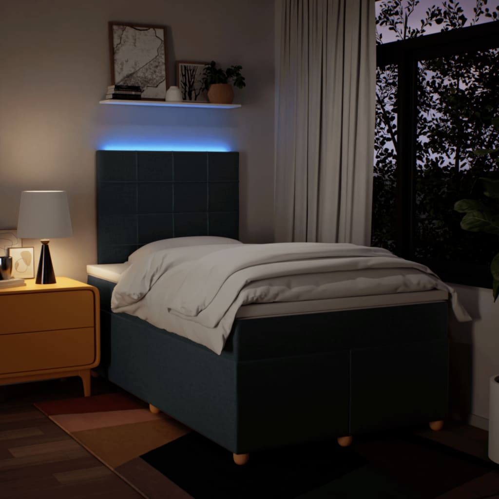 Giroletto a Molle con Materasso Blu 120x200 cm in Tessuto