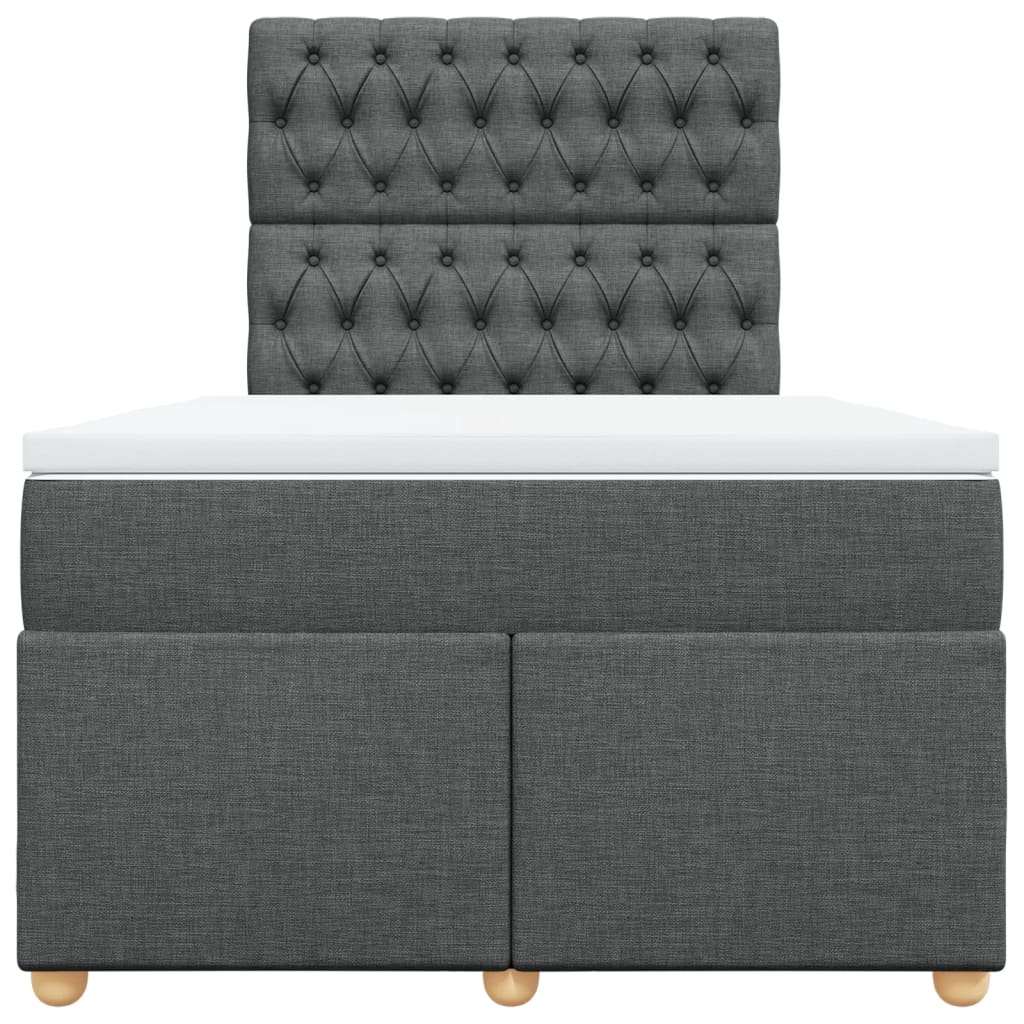 Giroletto a Molle con Materasso Grigio Scuro 120x200 cm Tessuto 3293555