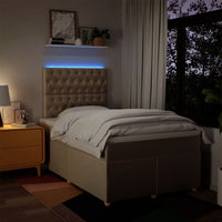 Giroletto a Molle con Materasso Crema 120x200 cm in Tessuto 3293559