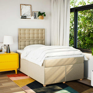 Giroletto a Molle con Materasso Crema 120x200 cm in Tessuto 3293566