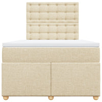 Giroletto a Molle con Materasso Crema 120x200 cm in Tessuto