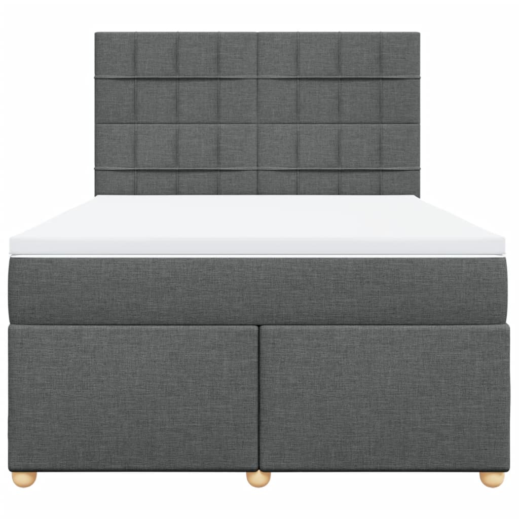 vidaXL Giroletto a Molle con Materasso Grigio Scuro 140x200cm Tessuto