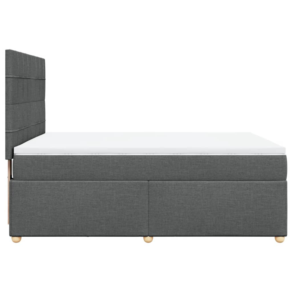 vidaXL Giroletto a Molle con Materasso Grigio Scuro 140x200cm Tessuto
