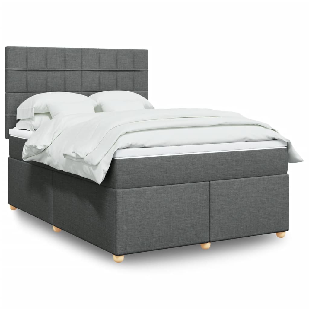 vidaXL Giroletto a Molle con Materasso Grigio Scuro 140x200cm Tessuto