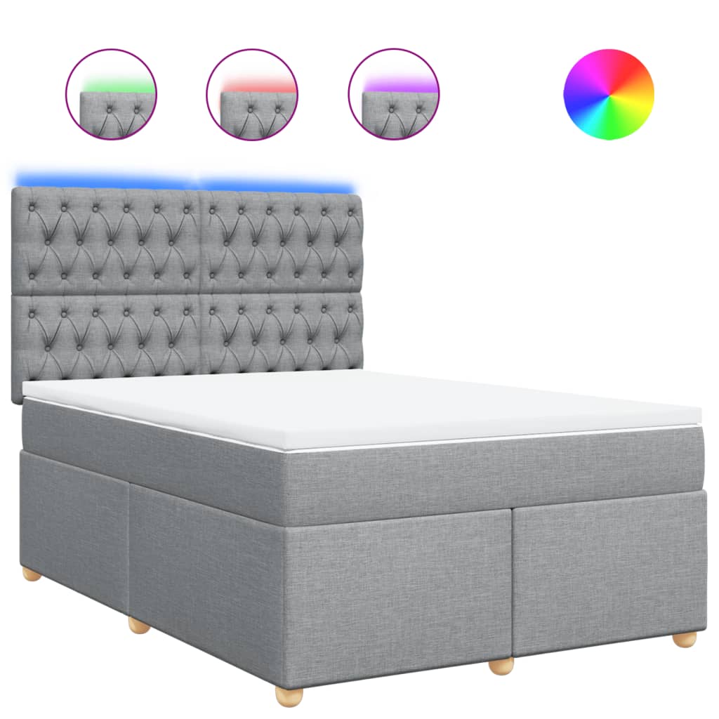 vidaXL Giroletto a Molle con Materasso Grigio Chiaro 160x200cm Tessuto