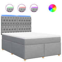 vidaXL Giroletto a Molle con Materasso Grigio Chiaro 160x200cm Tessuto