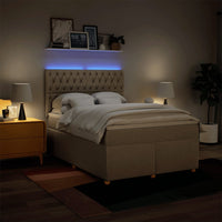 Giroletto a Molle con Materasso Crema 160x200 cm in Tessuto