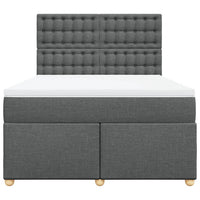 vidaXL Giroletto a Molle con Materasso Grigio Scuro 160x200 cm Tessuto