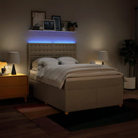 Giroletto a Molle con Materasso Crema 160x200 cm in Tessuto 3293650