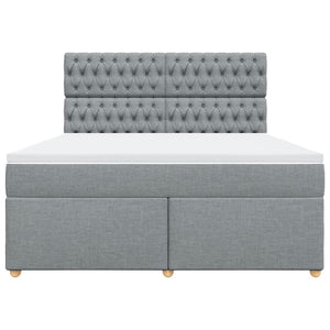 vidaXL Giroletto a Molle con Materasso Grigio Chiaro180x200 cm Tessuto