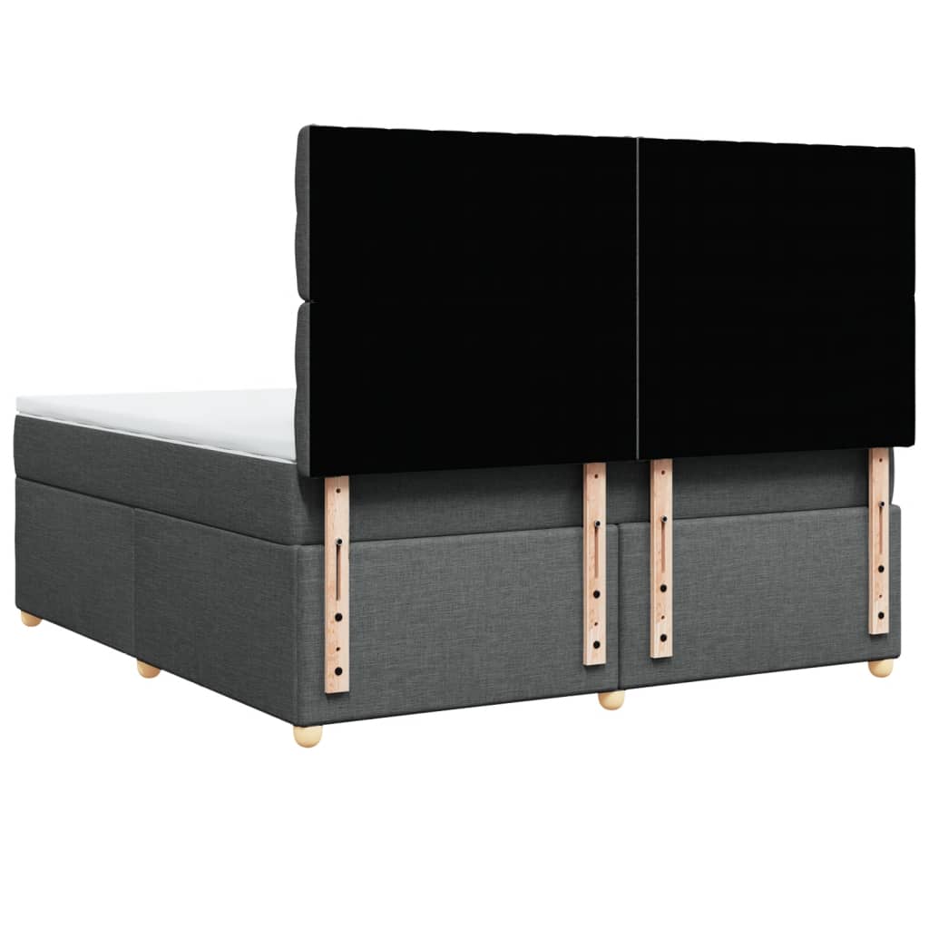 vidaXL Giroletto a Molle con Materasso Grigio Scuro 180x200 cm Tessuto