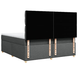 vidaXL Giroletto a Molle con Materasso Grigio Scuro 180x200 cm Tessuto