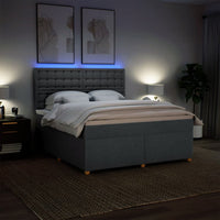 Giroletto a Molle con Materasso Grigio Scuro 180x200 cm Tessuto