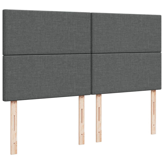 Giroletto a Molle con Materasso Grigio Scuro 200x200 cm Tessuto 3293681