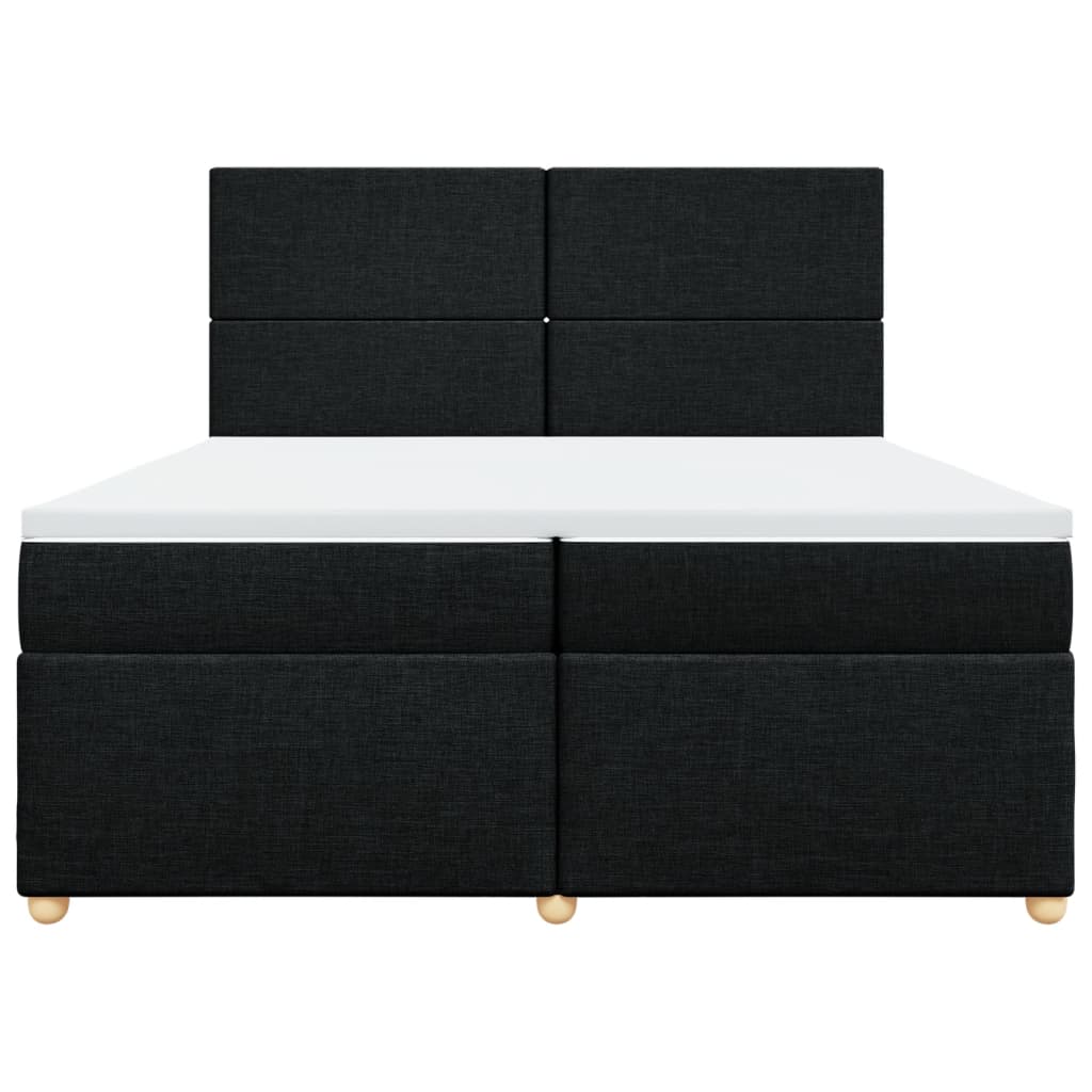 Giroletto a Molle con Materasso Nero 200x200 cm in Tessuto 3293682