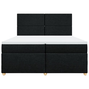 Giroletto a Molle con Materasso Nero 200x200 cm in Tessuto 3293682