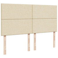 vidaXL Giroletto a Molle con Materasso Crema 200x200 cm in Tessuto