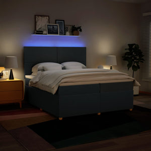 Giroletto a Molle con Materasso Blu 200x200 cm in Tessuto 3293686