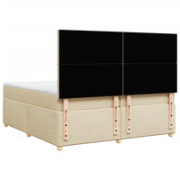 Giroletto a Molle con Materasso Crema 200x200 cm in Tessuto 3293692