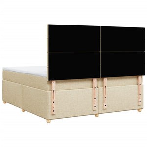 Giroletto a Molle con Materasso Crema 200x200 cm in Tessuto 3293692