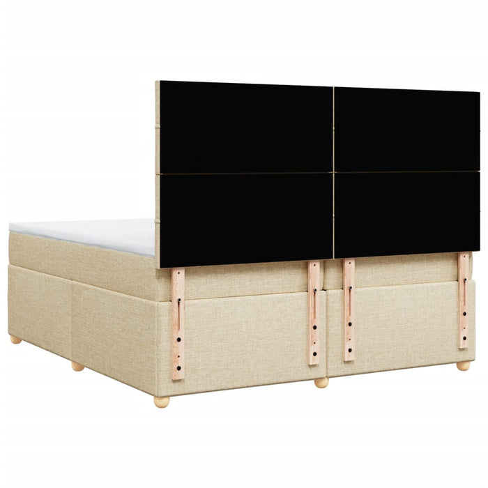 Giroletto a Molle con Materasso Crema 200x200 cm in Tessuto 3293692