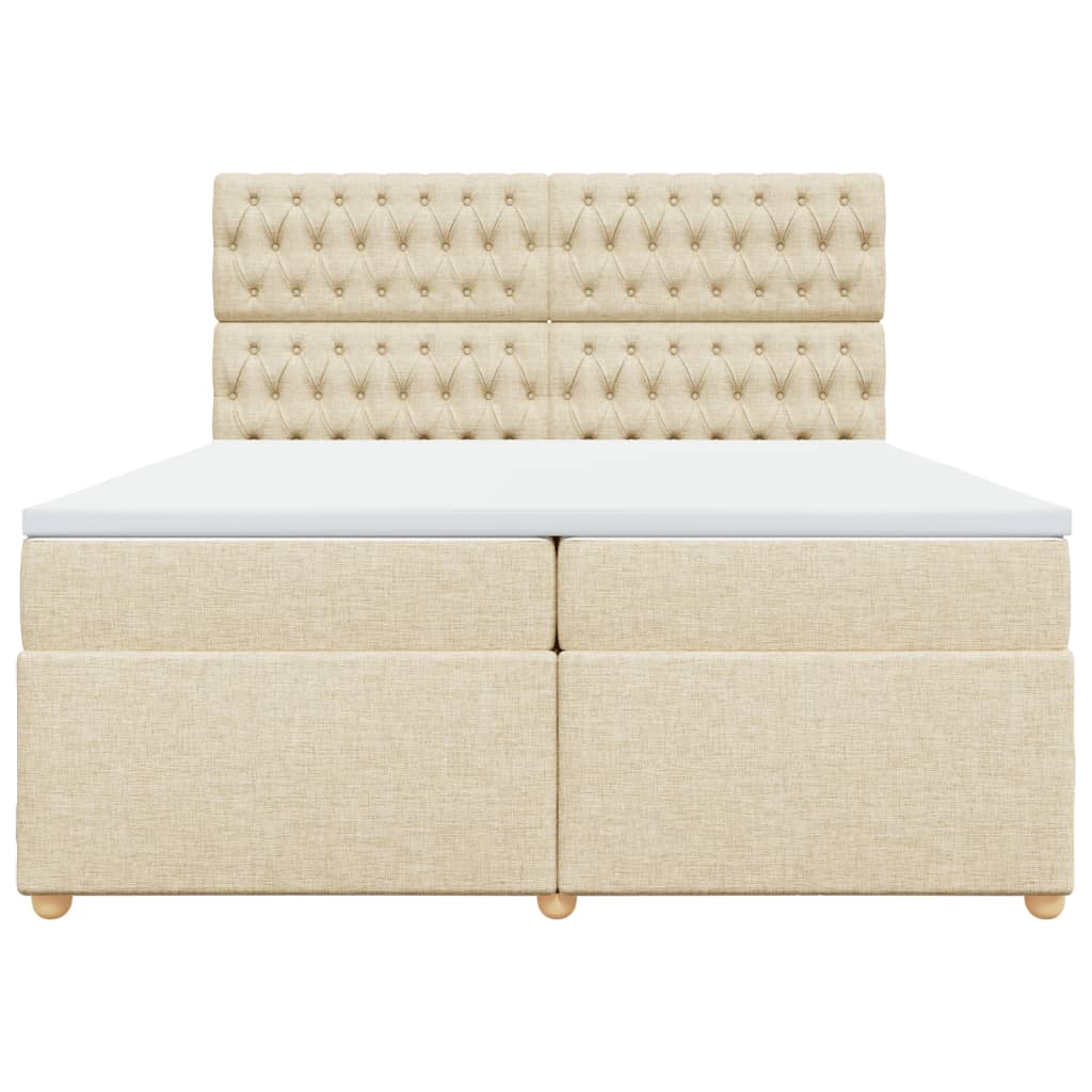 Giroletto a Molle con Materasso Crema 200x200 cm in Tessuto 3293699