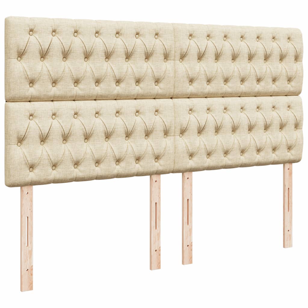 vidaXL Giroletto a Molle con Materasso Crema 200x200 cm in Tessuto