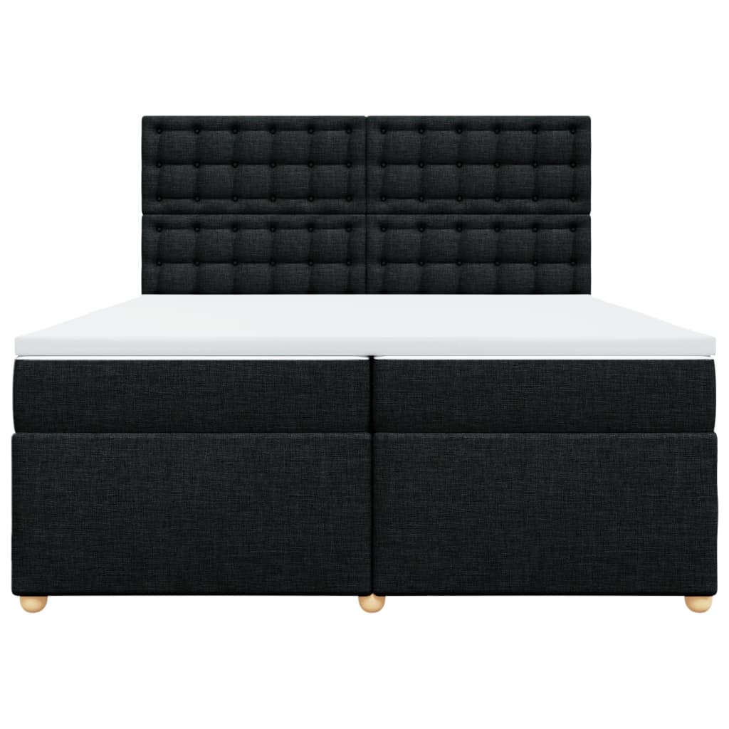 vidaXL Giroletto a Molle con Materasso Nero 200x200 cm in Tessuto