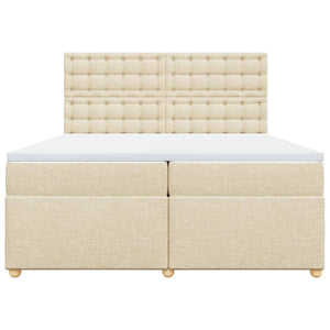 Giroletto a Molle con Materasso Crema 200x200 cm in Tessuto 3293706