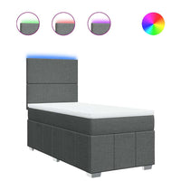 Giroletto a Molle con Materasso Grigio Scuro 80x200 cm Tessuto 3293789