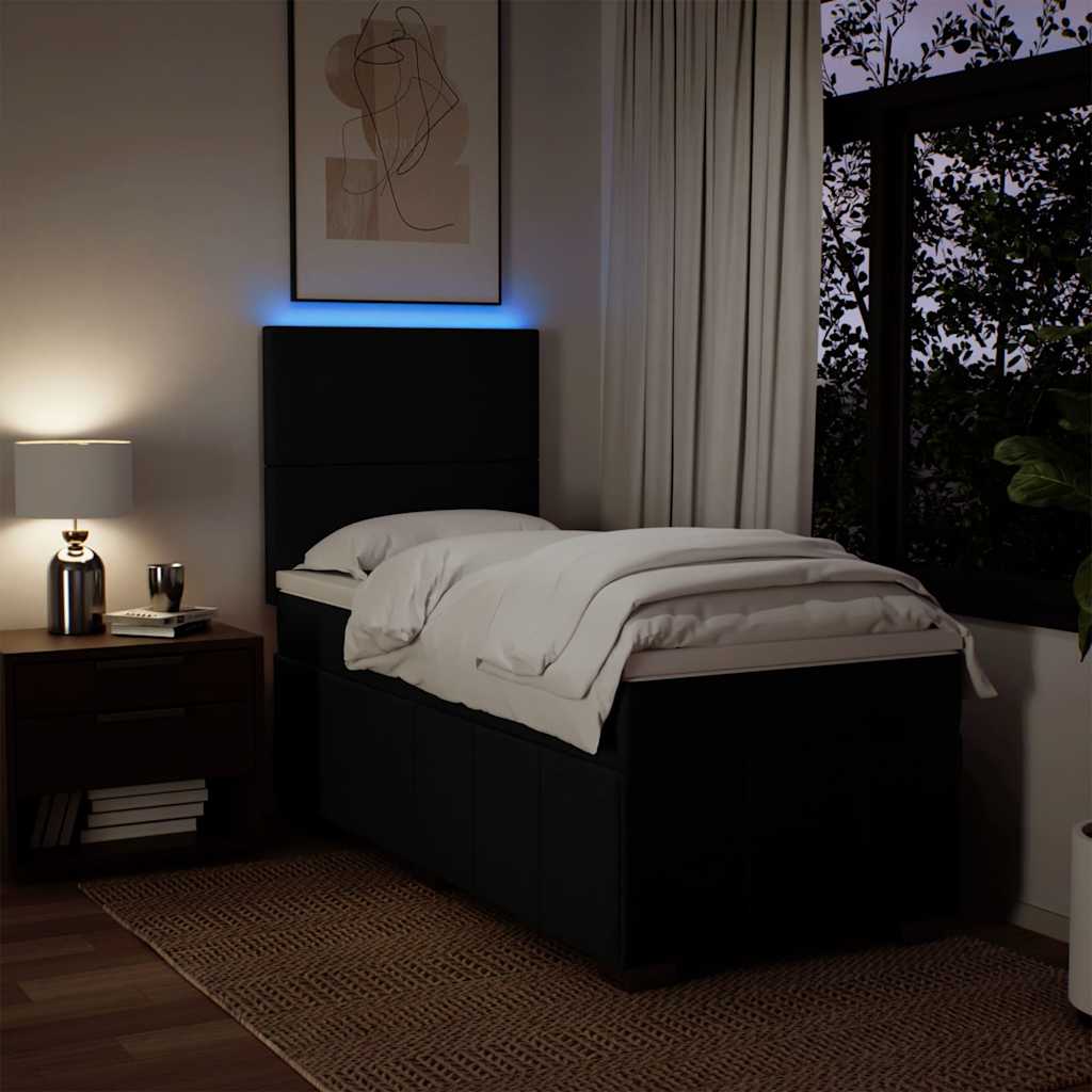 Giroletto a Molle con Materasso Nero 80x200 cm inTessuto 3293790