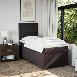 Giroletto a Molle con Materasso Marrone Scuro 80x200 cm Tessuto