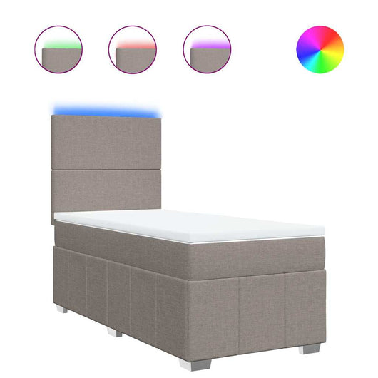 Giroletto a Molle con Materasso Tortora 80x200 cm inTessuto 3293792