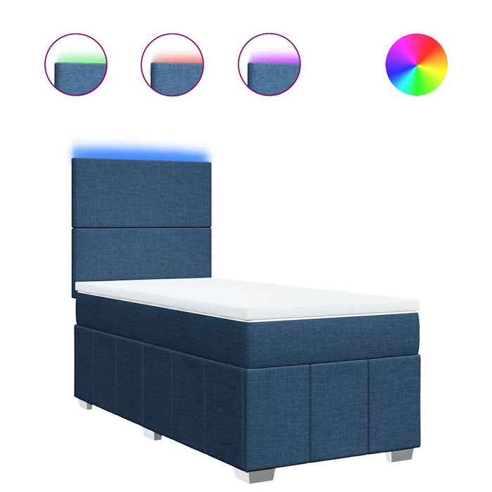 vidaXL Giroletto a Molle con Materasso Blu 80x200 cm inTessuto