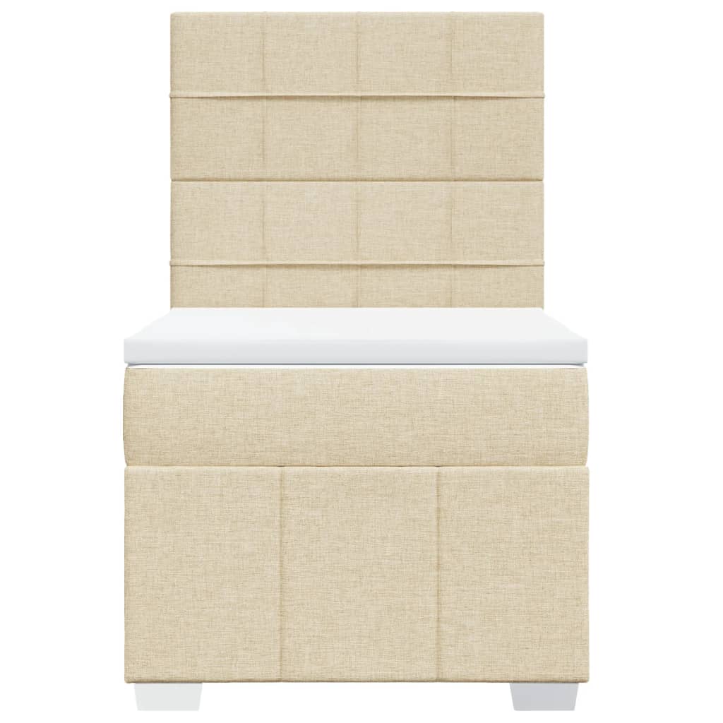 Giroletto a Molle con Materasso Crema 80x200 cm inTessuto