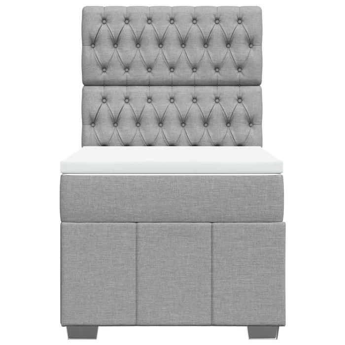 Giroletto a Molle con Materasso Grigio Chiaro 80x200 cm Tessuto