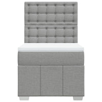 Giroletto a Molle con Materasso Grigio Chiaro 80x200 cm Tessuto