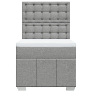 Giroletto a Molle con Materasso Grigio Chiaro 80x200 cm Tessuto