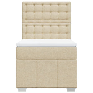 Giroletto a Molle con Materasso Crema 80x200 cm inTessuto