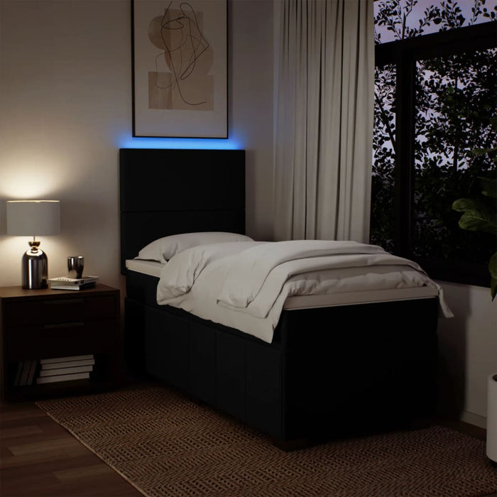 Giroletto a Molle con Materasso Nero 90x190 cm in Tessuto 3293818