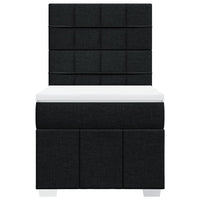 vidaXL Giroletto a Molle con Materasso Nero 90x190 cm in Tessuto