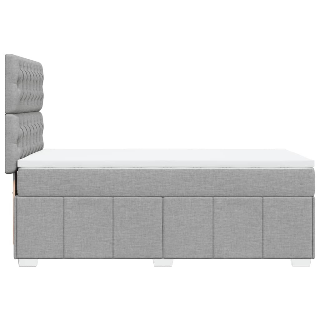 vidaXL Giroletto a Molle con Materasso Grigio Chiaro 90x190 cm Tessuto