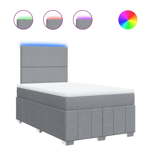 vidaXL Giroletto a Molle con Materasso Grigio Chiaro 120x190cm Tessuto