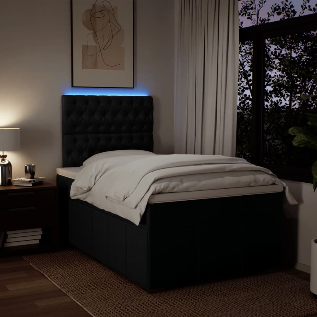 Giroletto a Molle con Materasso Nero 120x190 cm in Tessuto 3293916