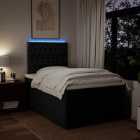 Giroletto a Molle con Materasso Nero 120x190 cm in Tessuto 3293916