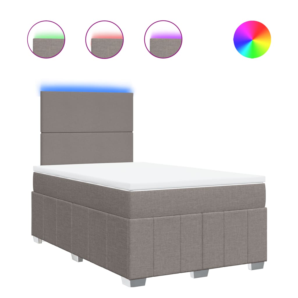 Giroletto a Molle con Materasso Tortora 120x200 cm in Tessuto 3293932